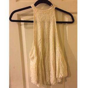high neck cute lace top